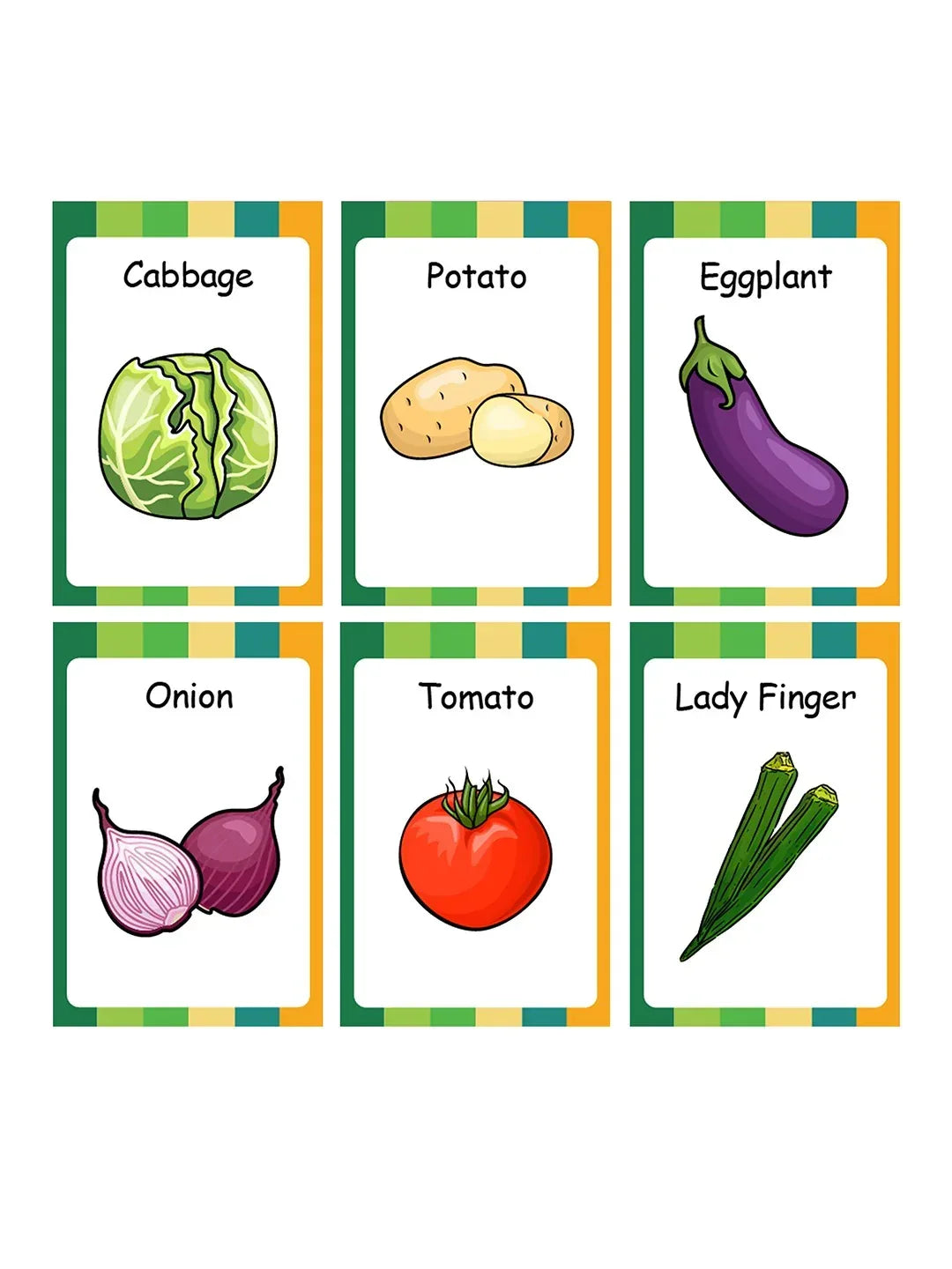 iLearnNGrow Baby’s First Vegetables Flash Cards – 28 Pc Educational Veggie Flash Card Set for Kids