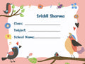 School Notebook Labels - Birds Theme