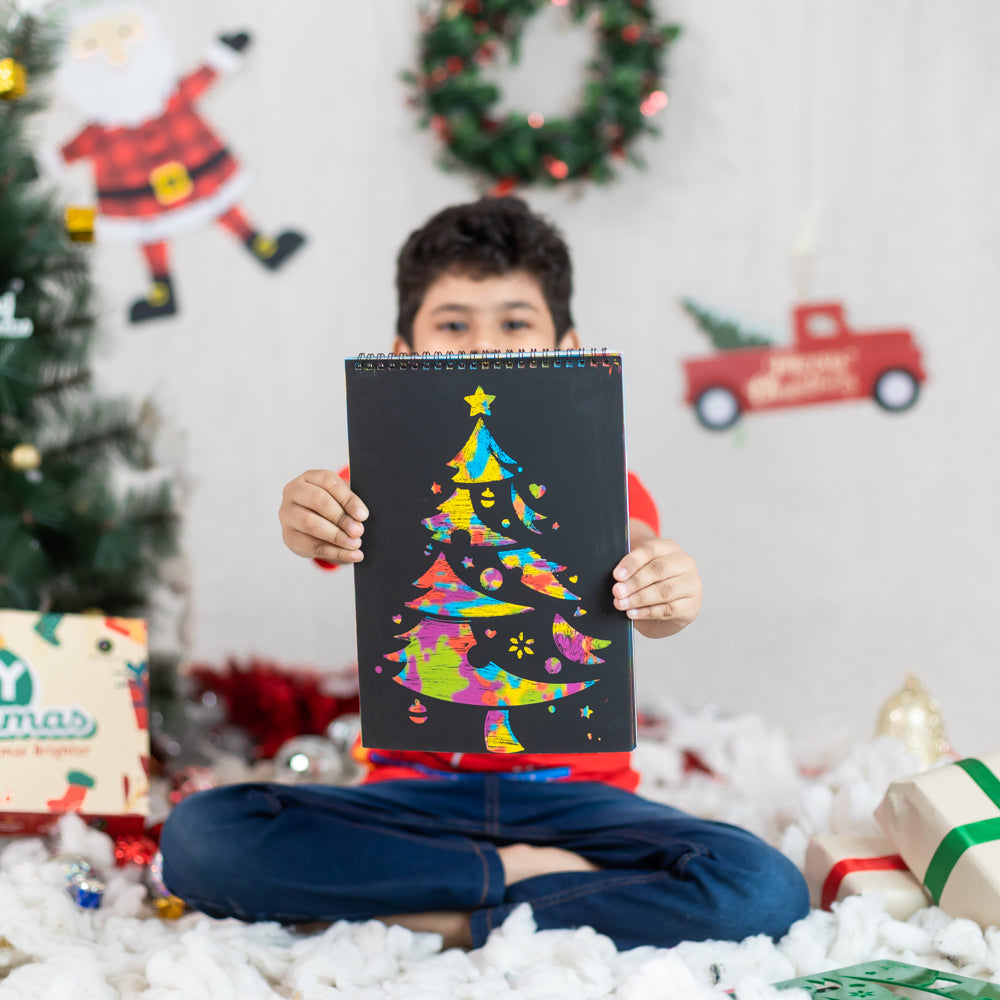 Christmas Stencil with Scratch Paper