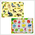 Birds & Shapes Characters Knob & Pegged Puzzle for Kids