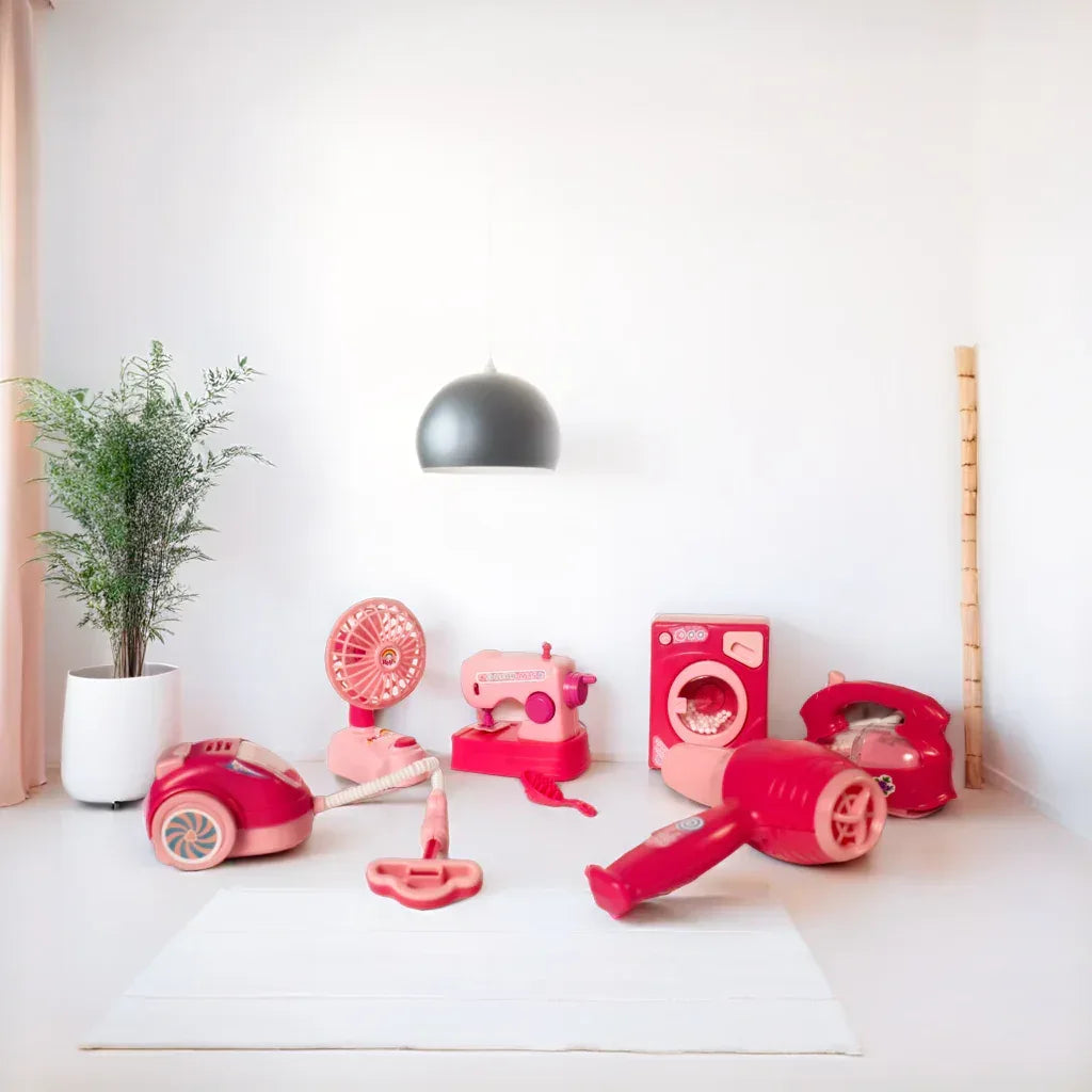 iLearnNGrow Family Suits Battery Operated Household Appliances Play Set – Light & Sound Toy