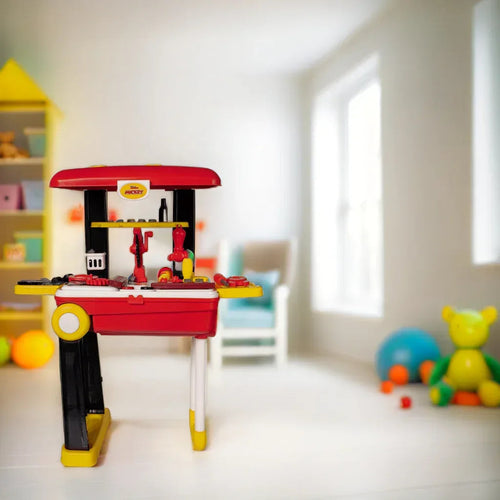 Deluxe Tool Work Bench Convertible Suitcase – Portable Role Play Toy Set for Kids