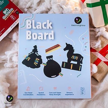 iLearnNGrow Unicorn Black Board – Unicorn Shaped Blackboard With Chalk & Duster for Kids