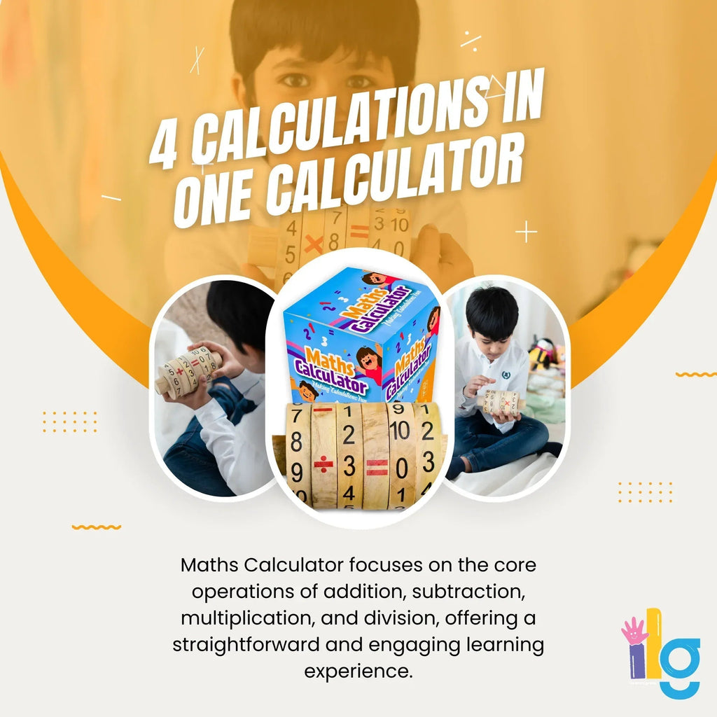 iLearnNGrow Maths Calculator – Interactive Wooden Learning Calculator for Kids