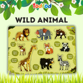 Wild Animals & Fruit Characters Knob & Pegged Puzzle for Kids