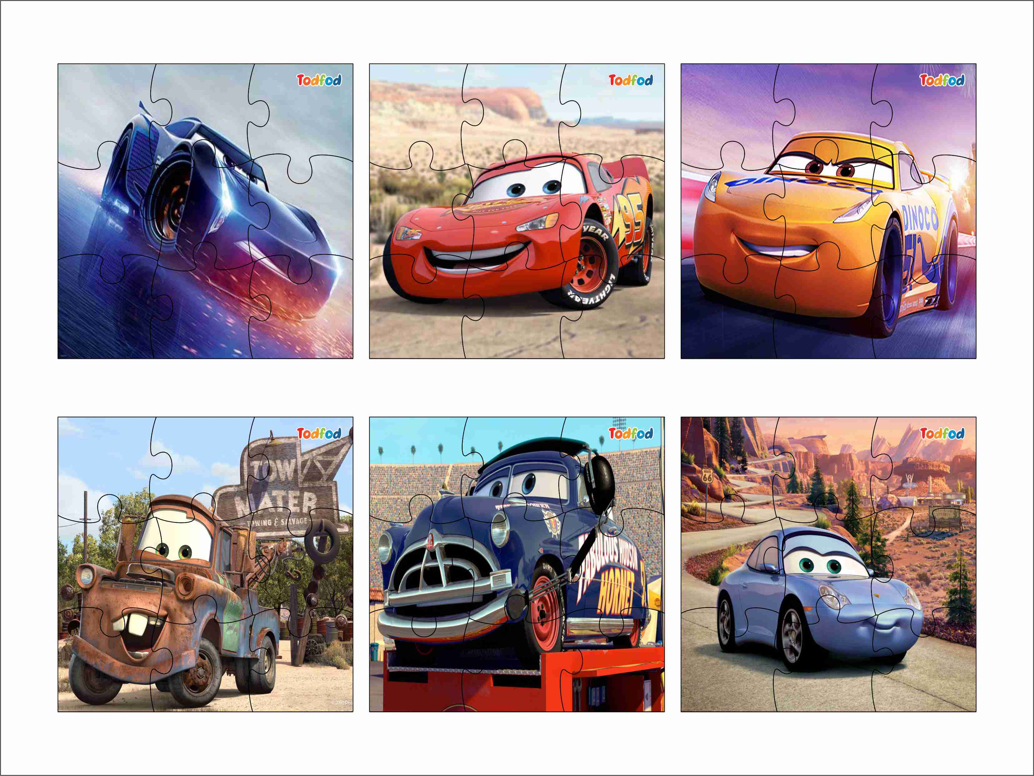 Wooden Jigsaw Puzzles - Disney Pixar Cars Anime Cartoon Characters