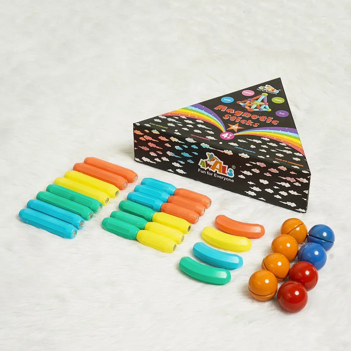 iLearnNGrow 32 Pcs Magnetic Stick Blocks – Creative STEM Building Toy for Kids