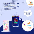 Dino Adventure Bundle for Kids – Sipper Bottle, Eraser & Wallet | Dinosaur-Themed Gift Set