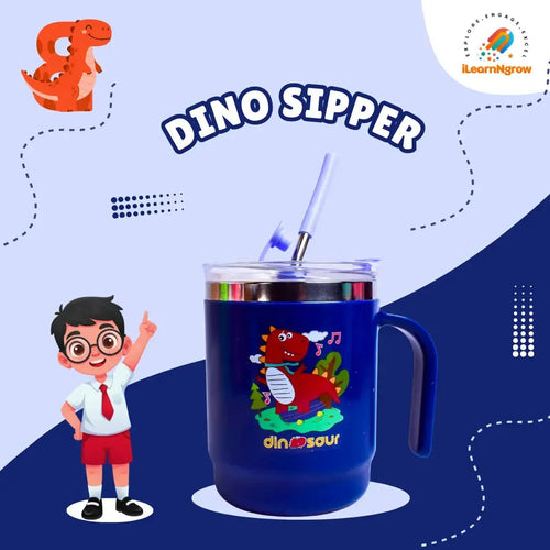 Dino Adventure Bundle for Kids – Sipper Bottle, Eraser & Wallet | Dinosaur-Themed Gift Set