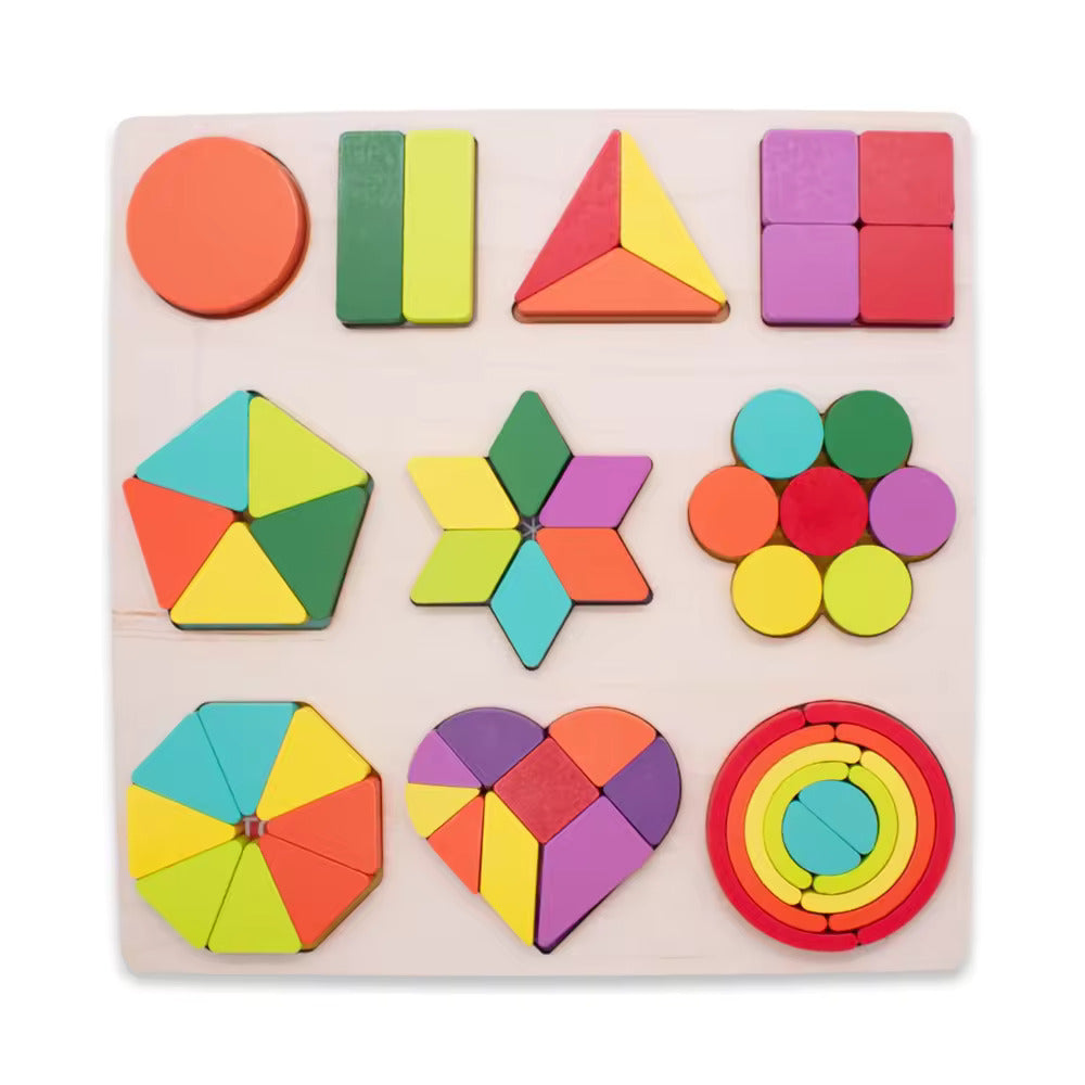 Fraction Puzzle Board - Educational Wooden Toy for Kids