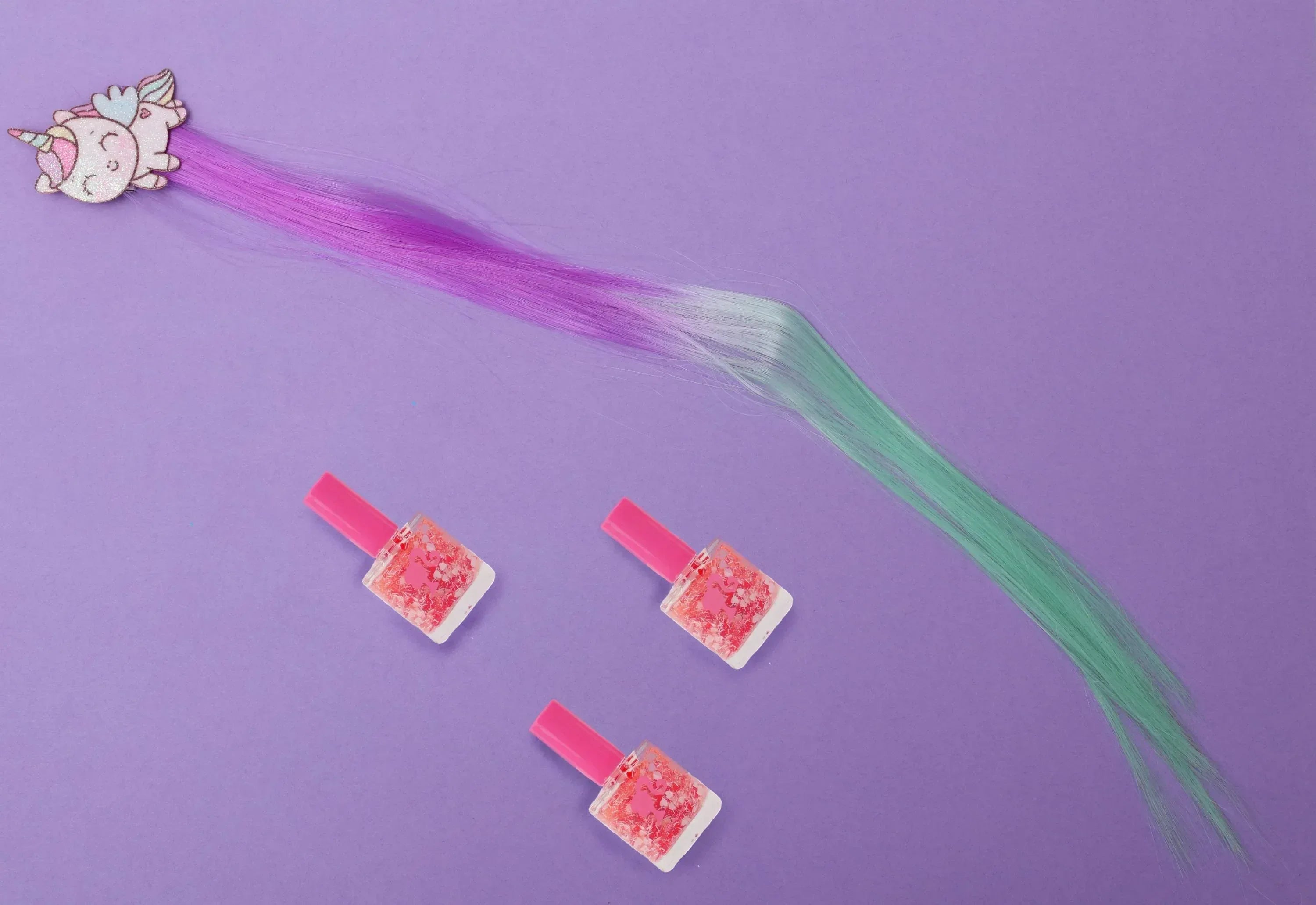 iLearnNGrow Mini Unicorn Hair Extension – Colorful Clip‑On Hair Accessory for Kids