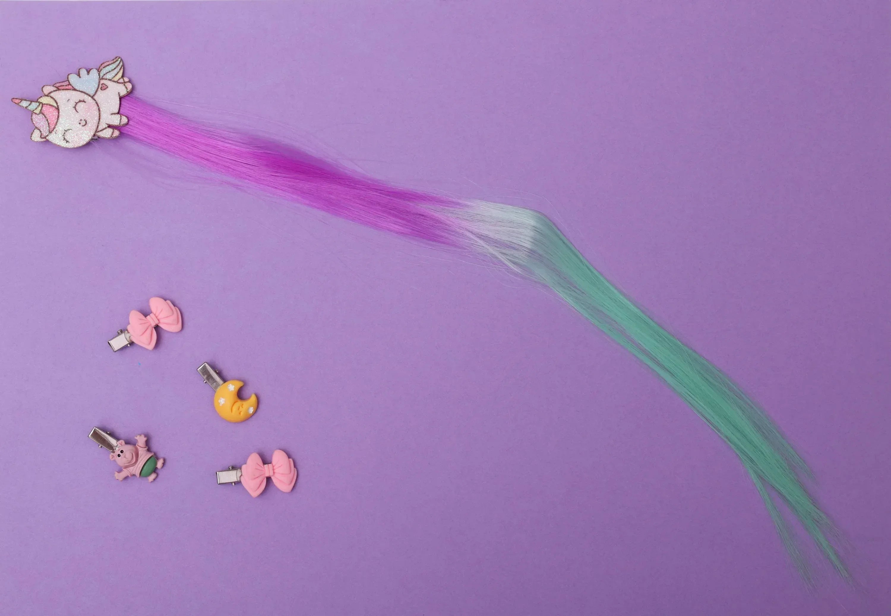 iLearnNGrow Mini Unicorn Hair Extension – Colorful Clip‑On Hair Accessory for Kids