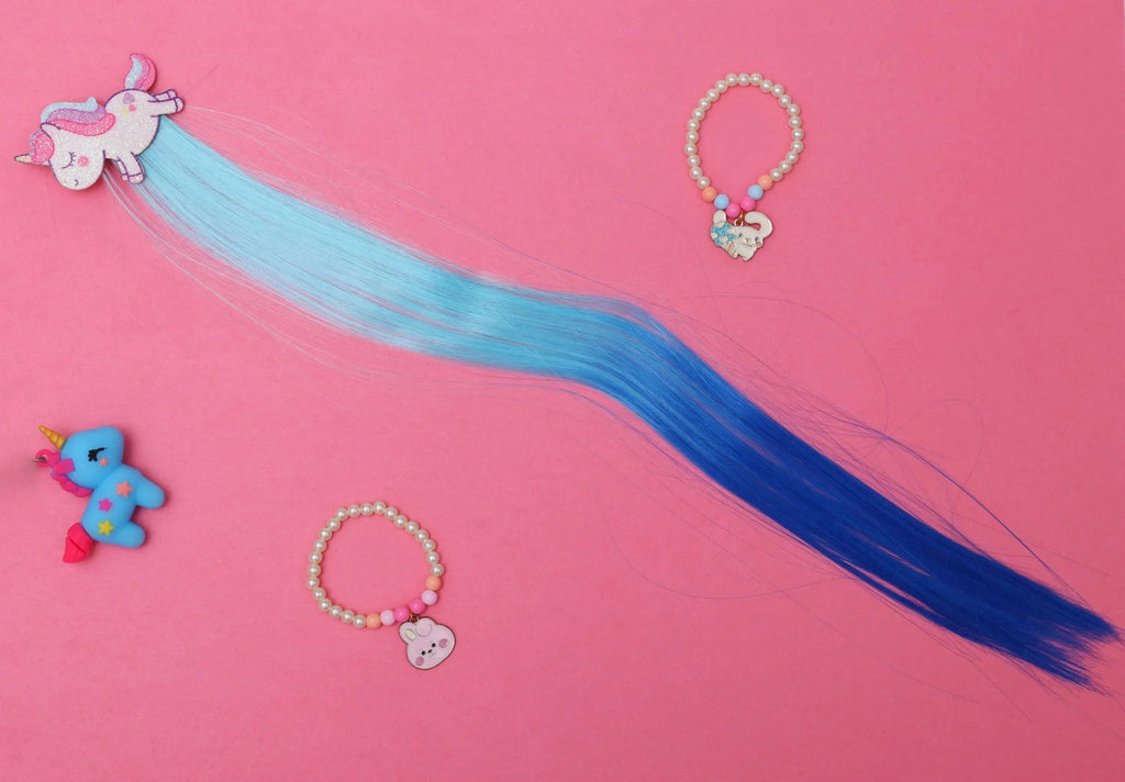 iLearnNGrow Running Unicorn Hair Extension – Colorful Clip‑On Hair Accessory for Kids