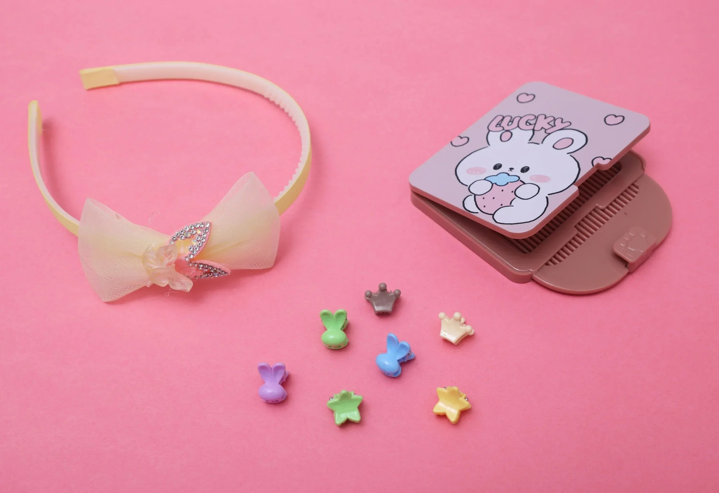iLearnNGrow Bow Hair Accessories Set (Yellow)