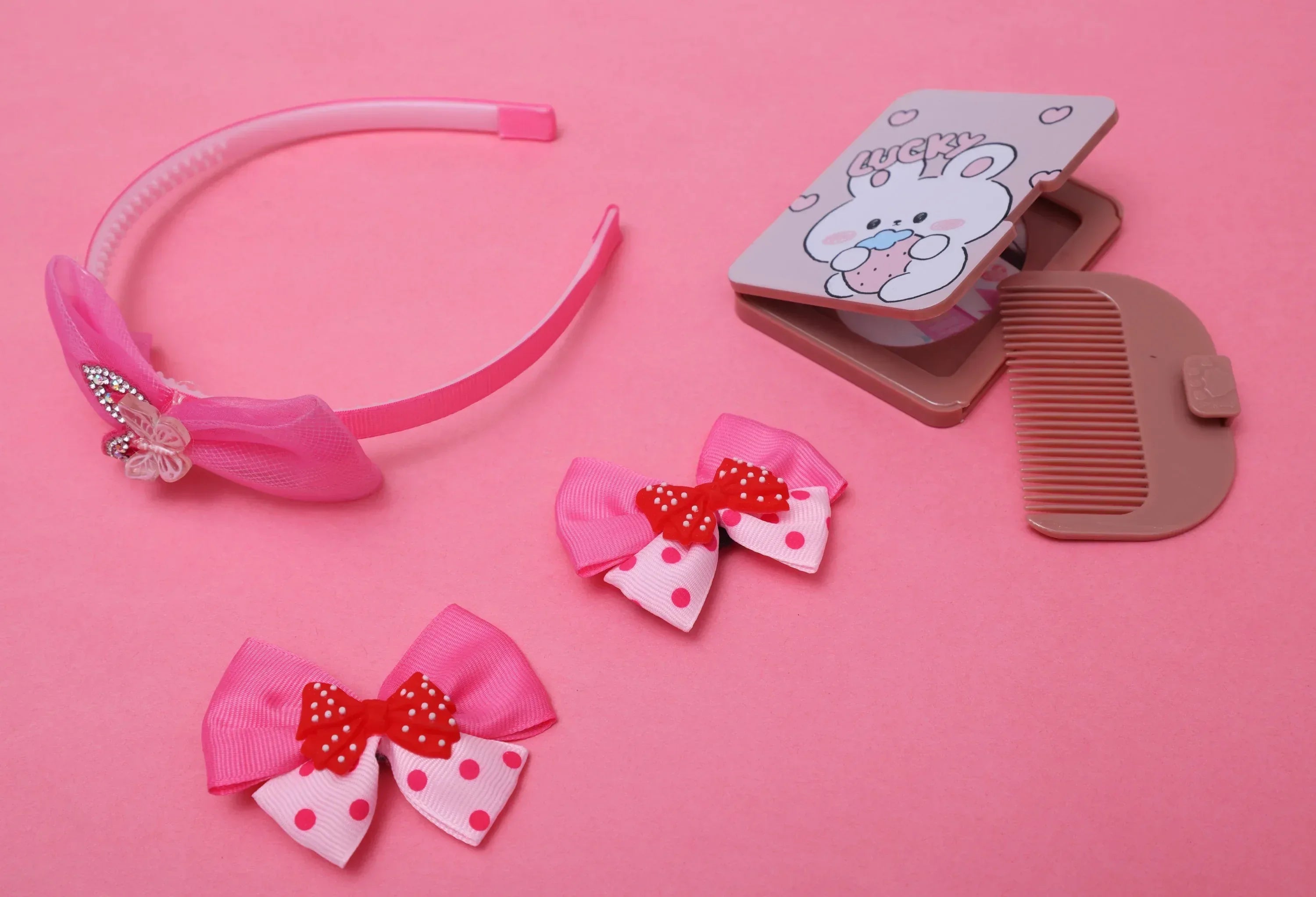 iLearnNGrow Bow Hair Accessories Set (Pink) – Lovely Hair Accessories