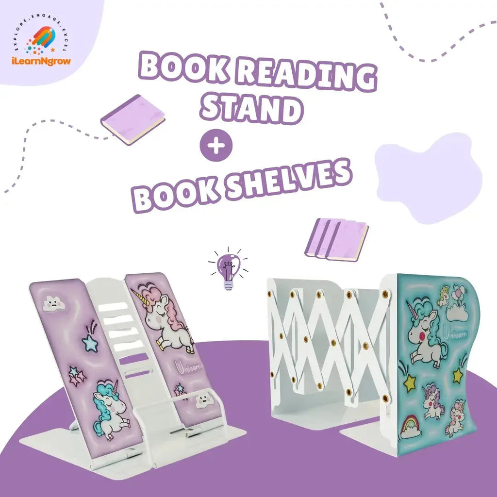 Kids Book Shelves & Book Reading Stand – Organize & Read | Early Learning Station