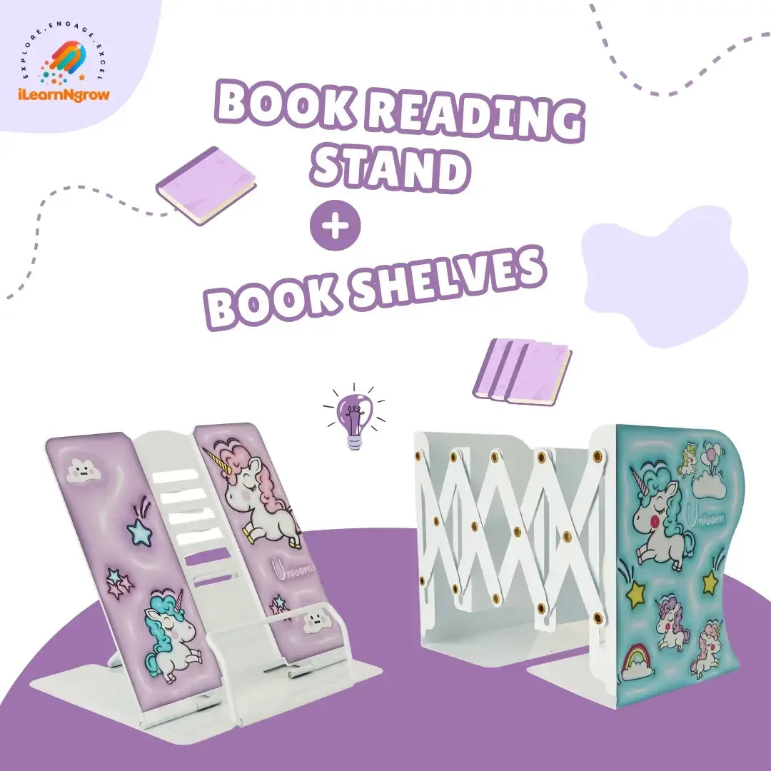 Kids Book Shelves & Book Reading Stand – Organize & Read | Early Learning Station