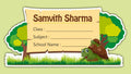 School Notebook Labels-Lazy Turtle