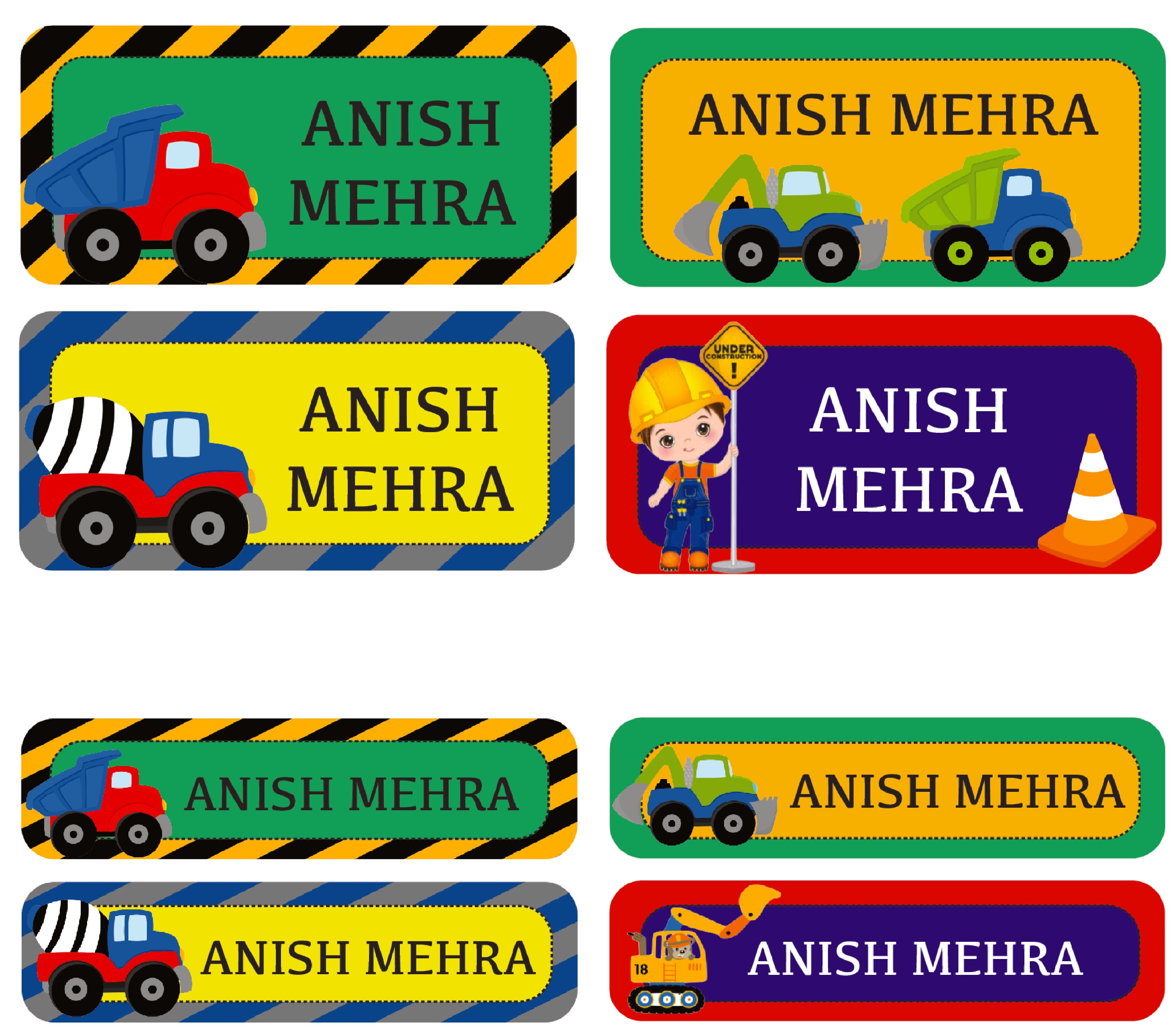 Personalized Rectangular Name Labels