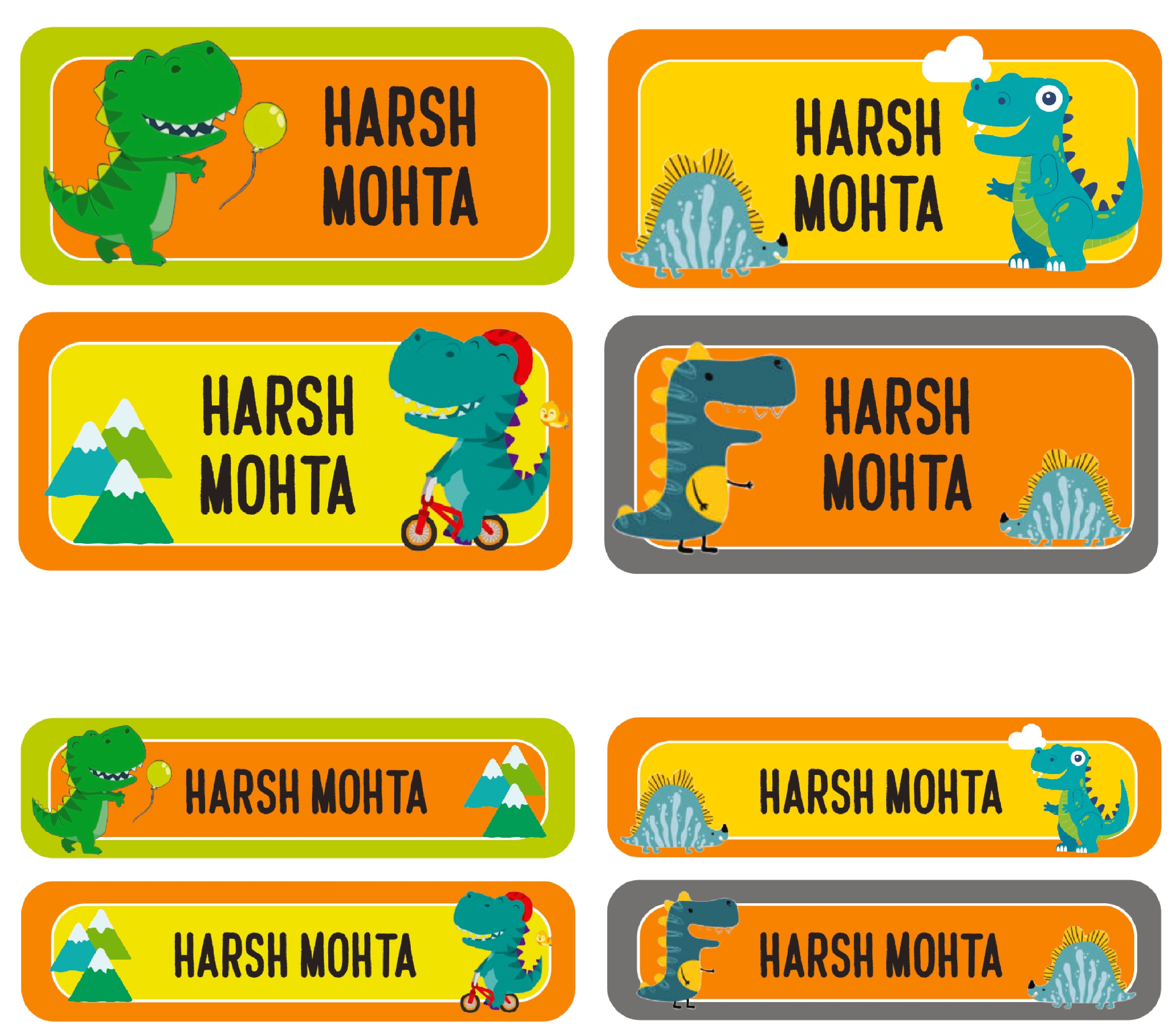 Personalized Rectangular Name Labels