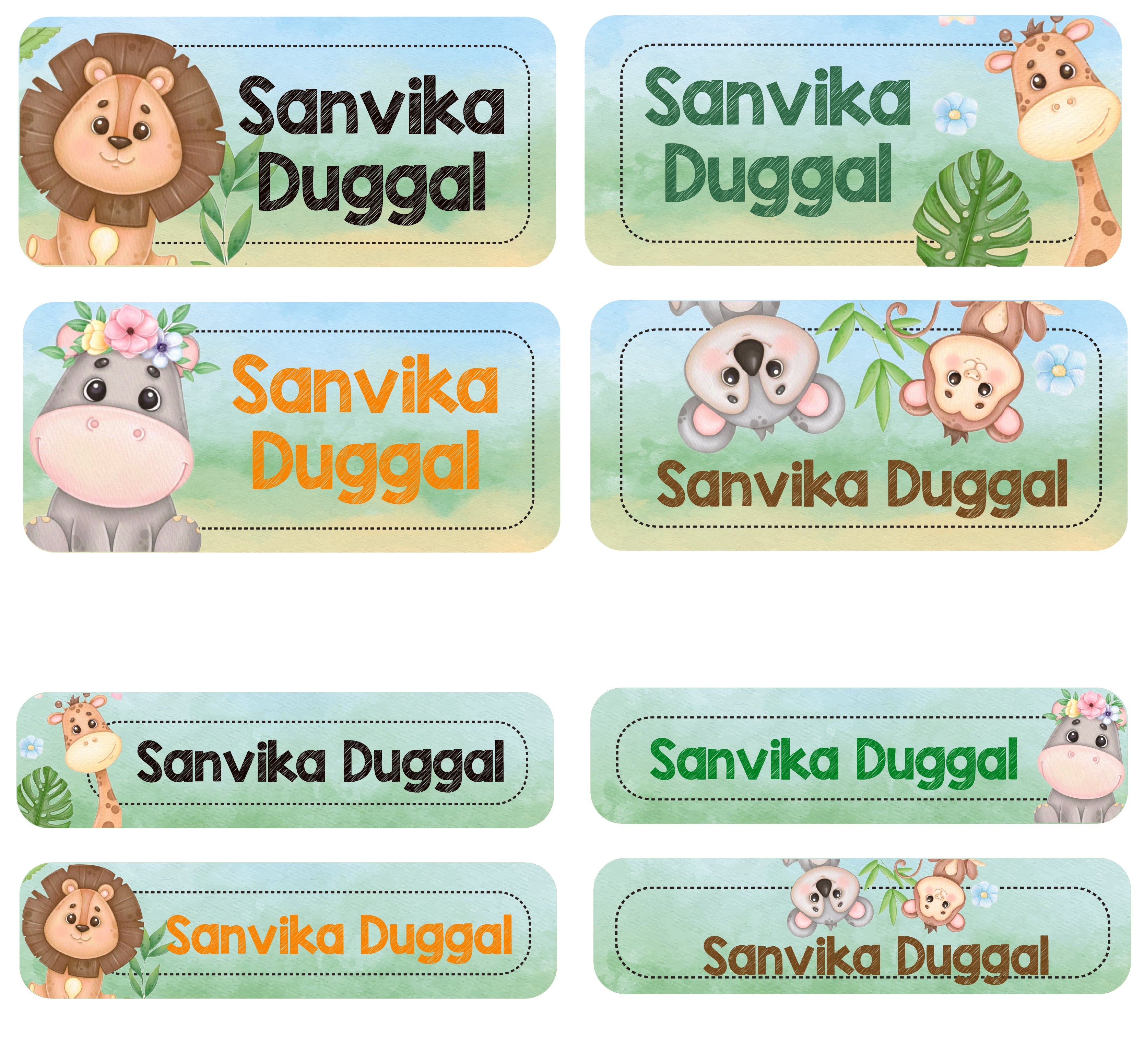 Personalized Rectangular Name Labels