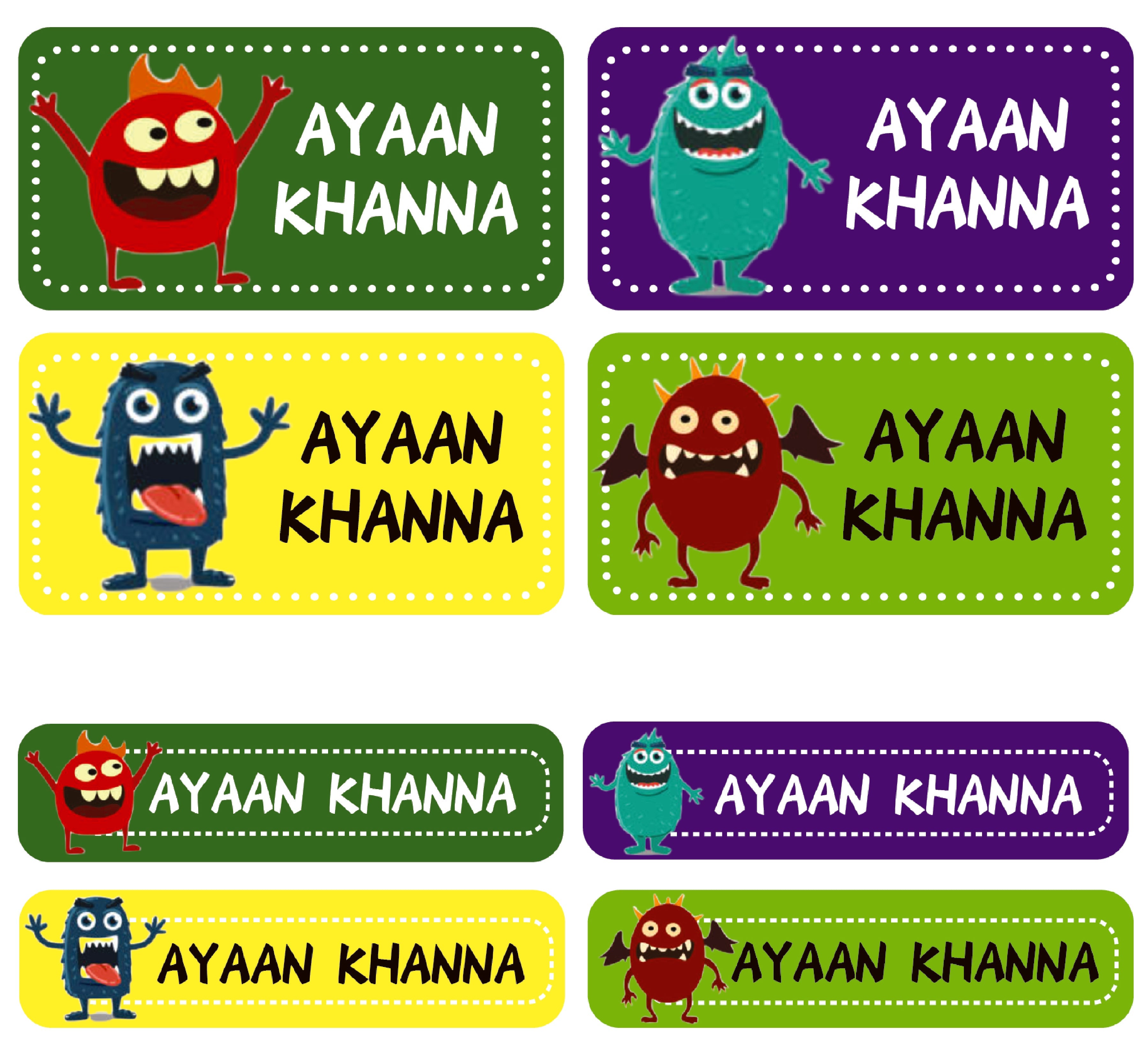 Personalized Rectangular Name Labels