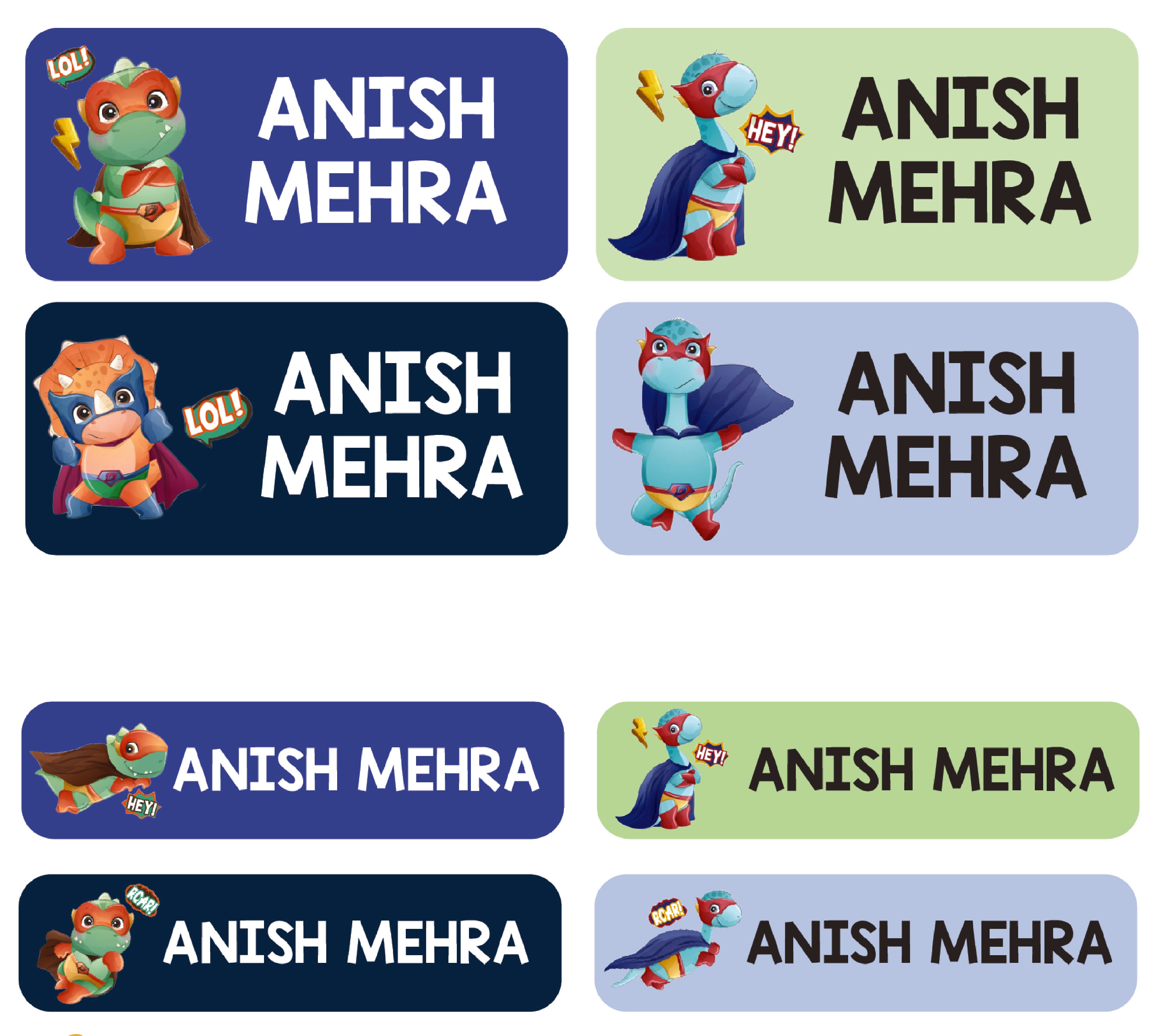 Personalized Rectangular Name Labels