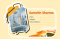 School Notebook Labels-Solo traveler Theme 01