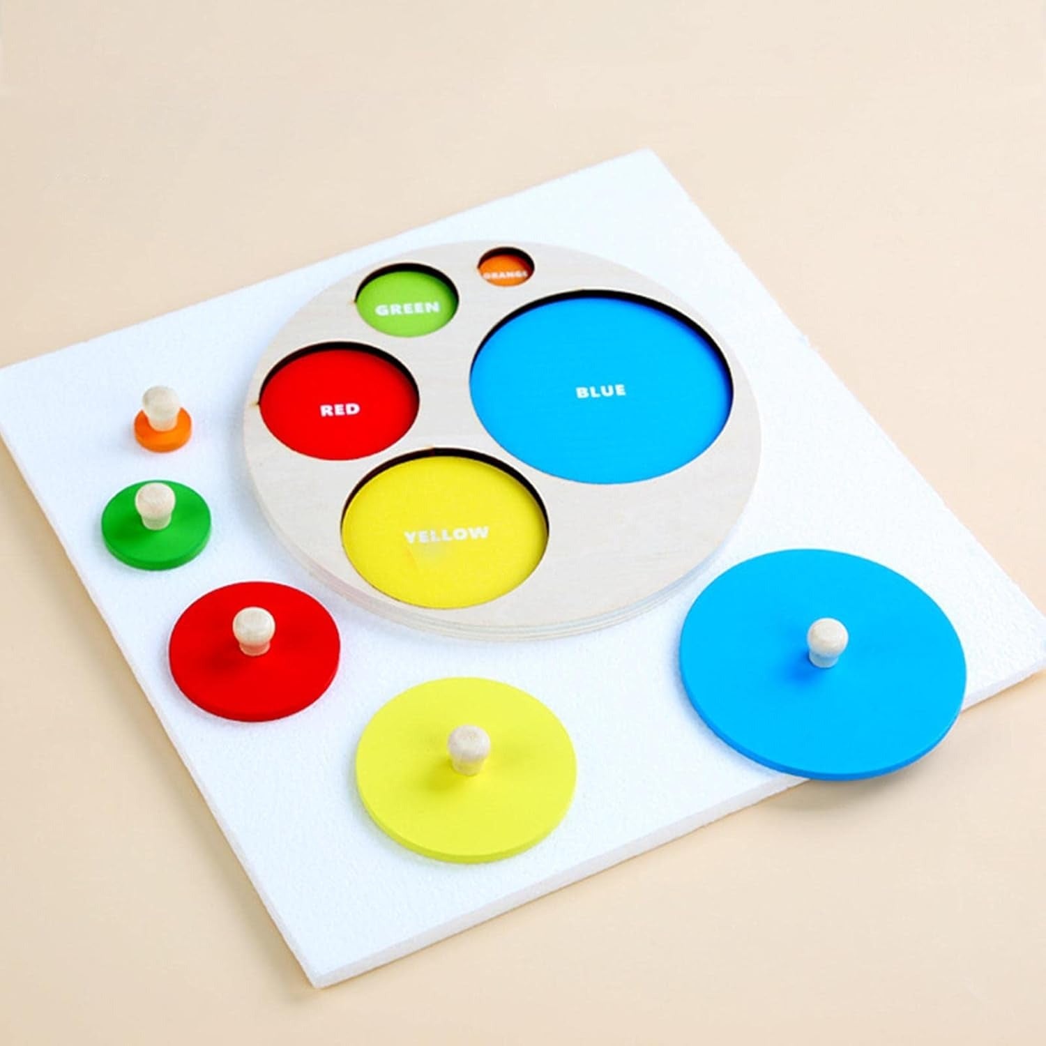 Wooden Colour Recognition Board with Knobs